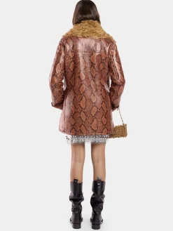 COAT IN PYTHON-FINISH SHEARLING | Rabanne Discount
