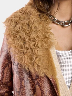 COAT IN PYTHON-FINISH SHEARLING | Rabanne Discount