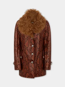 COAT IN PYTHON-FINISH SHEARLING | Rabanne Discount