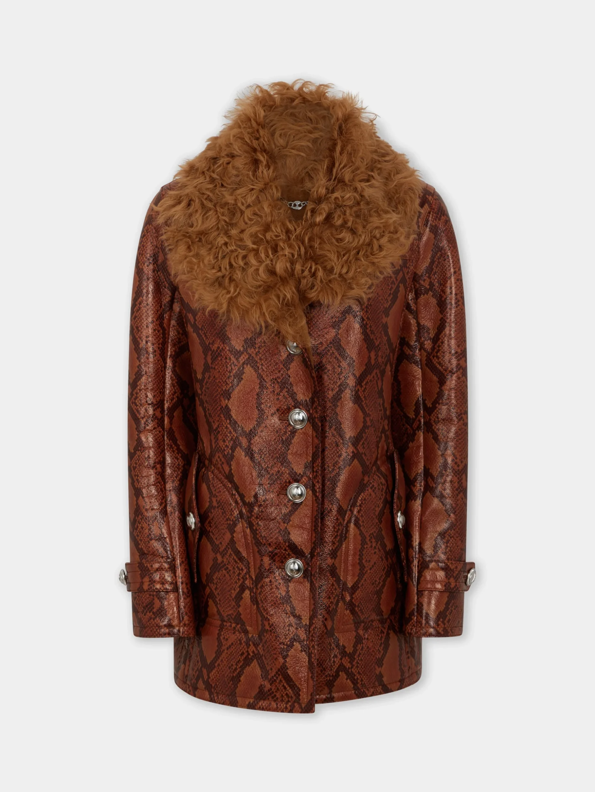 COAT IN PYTHON-FINISH SHEARLING | Rabanne Discount