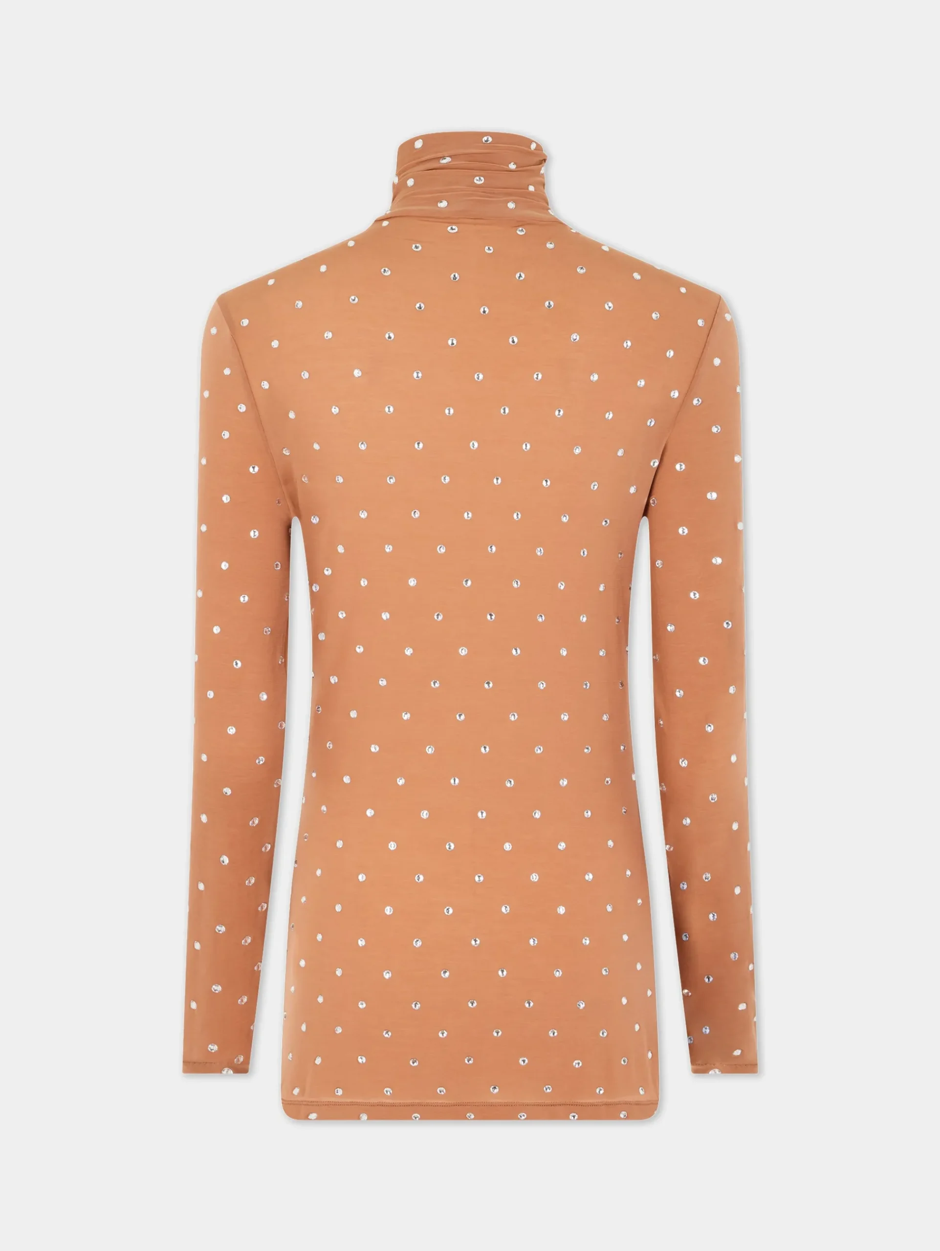 Crystals-embellished caramel turtleneck top | Rabanne Best Sale