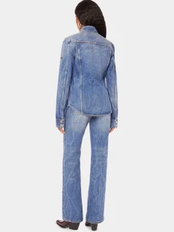 Denim shirt with 1969 metal discs details | Rabanne Best Sale