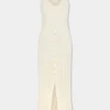 ECRU LONG DRESS IN VISCOSE KNIT | Rabanne Best