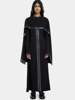 EMBELLISHED LONG DRESS IN SATIN CREPE | Rabanne Shop