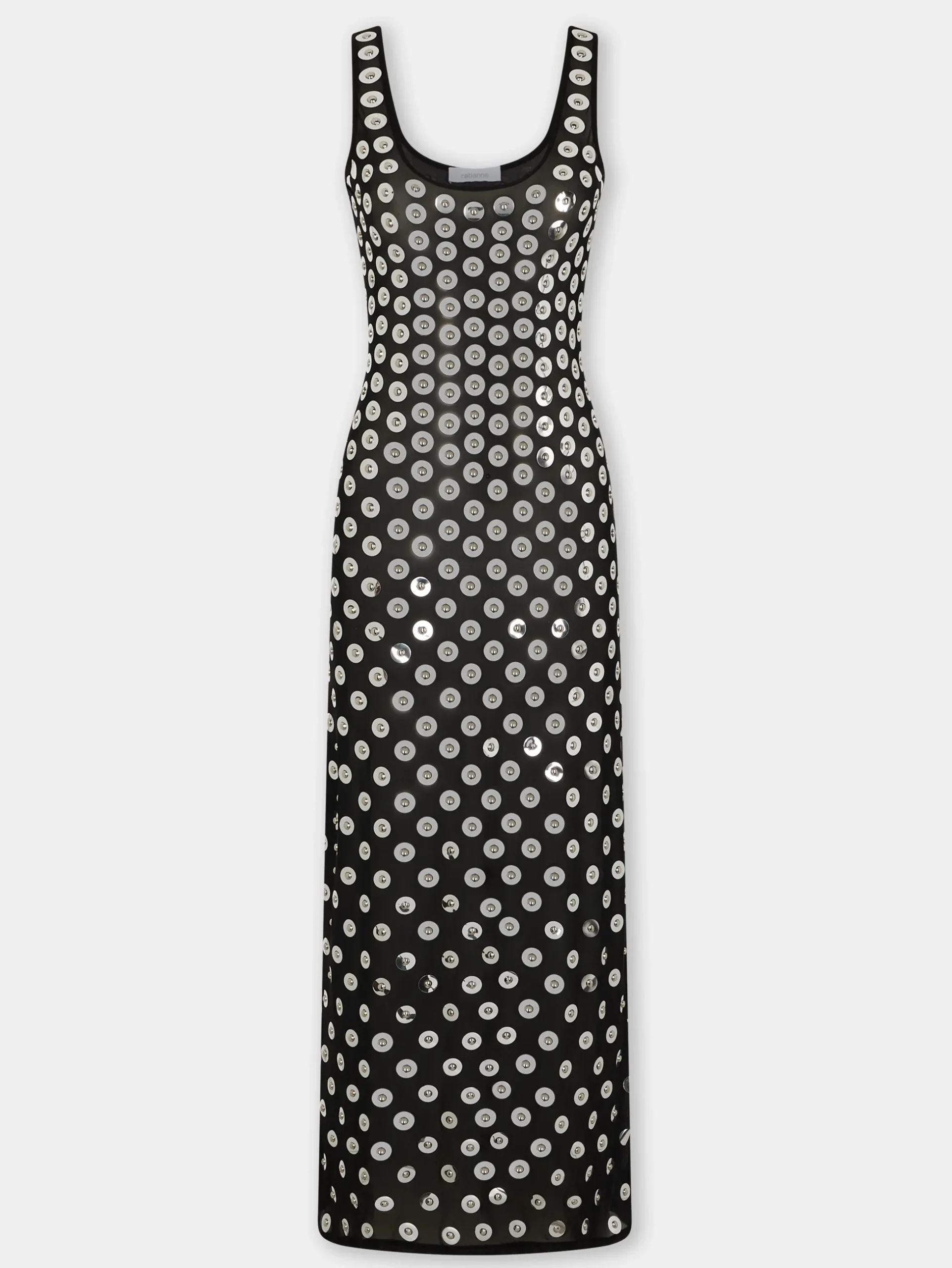 EMBROIDERED LONG DRESS IN SECOND SKIN JERSEY | Rabanne Outlet
