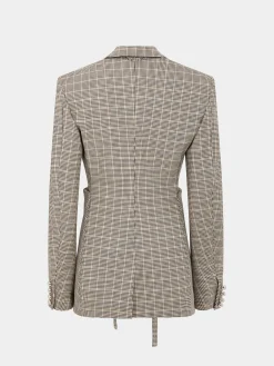 FITTED JACKET IN PRINCE OF WALES WOOL | Rabanne Sale