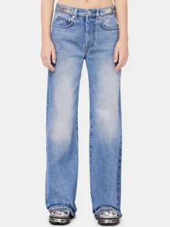 Flared jeans embellished with 1969 discs | Rabanne Hot