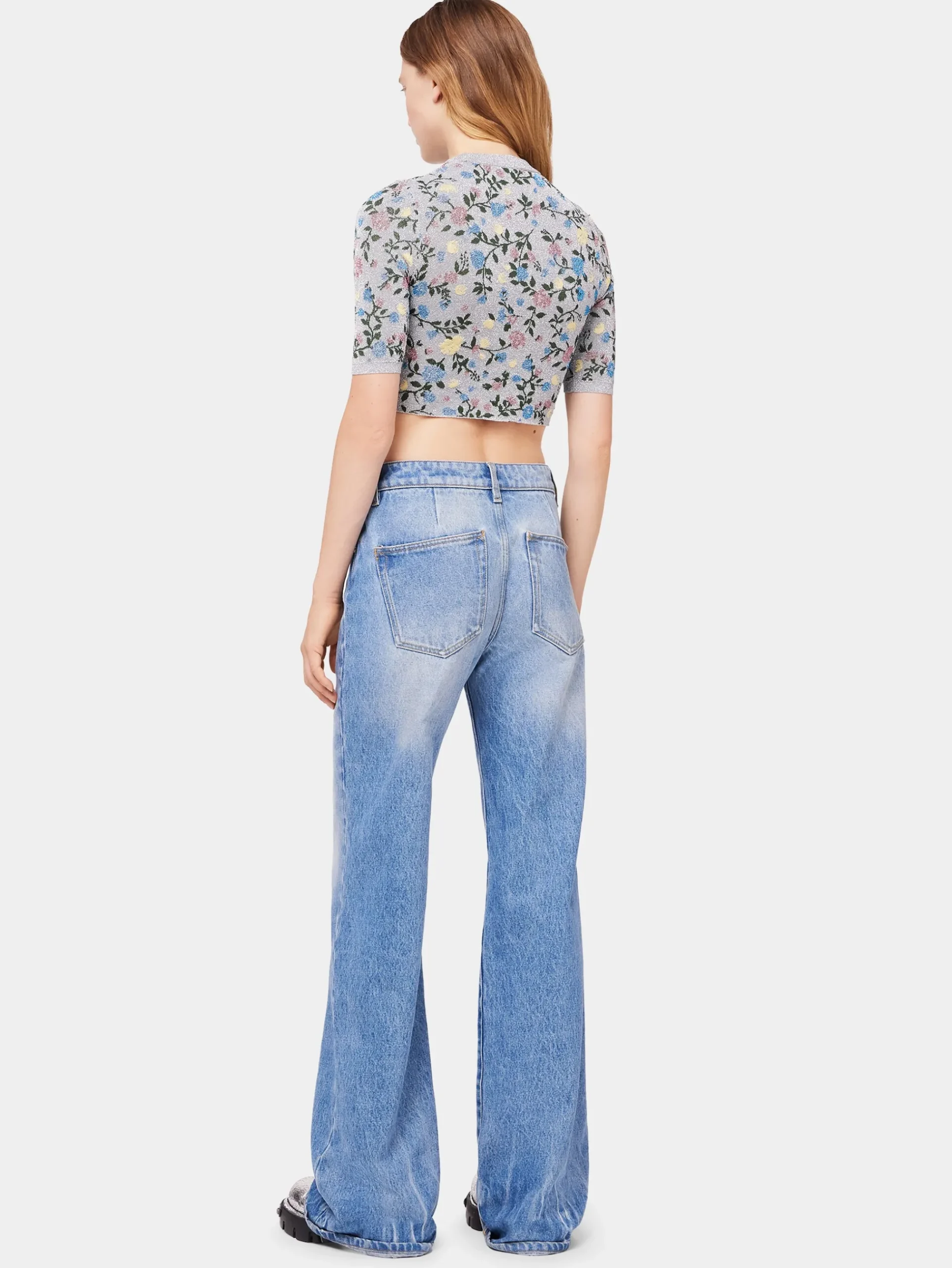 Flared jeans embellished with 1969 discs | Rabanne Hot