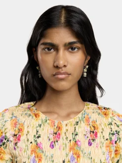 FLORAL SHORT SATIN DRESS | Rabanne Store