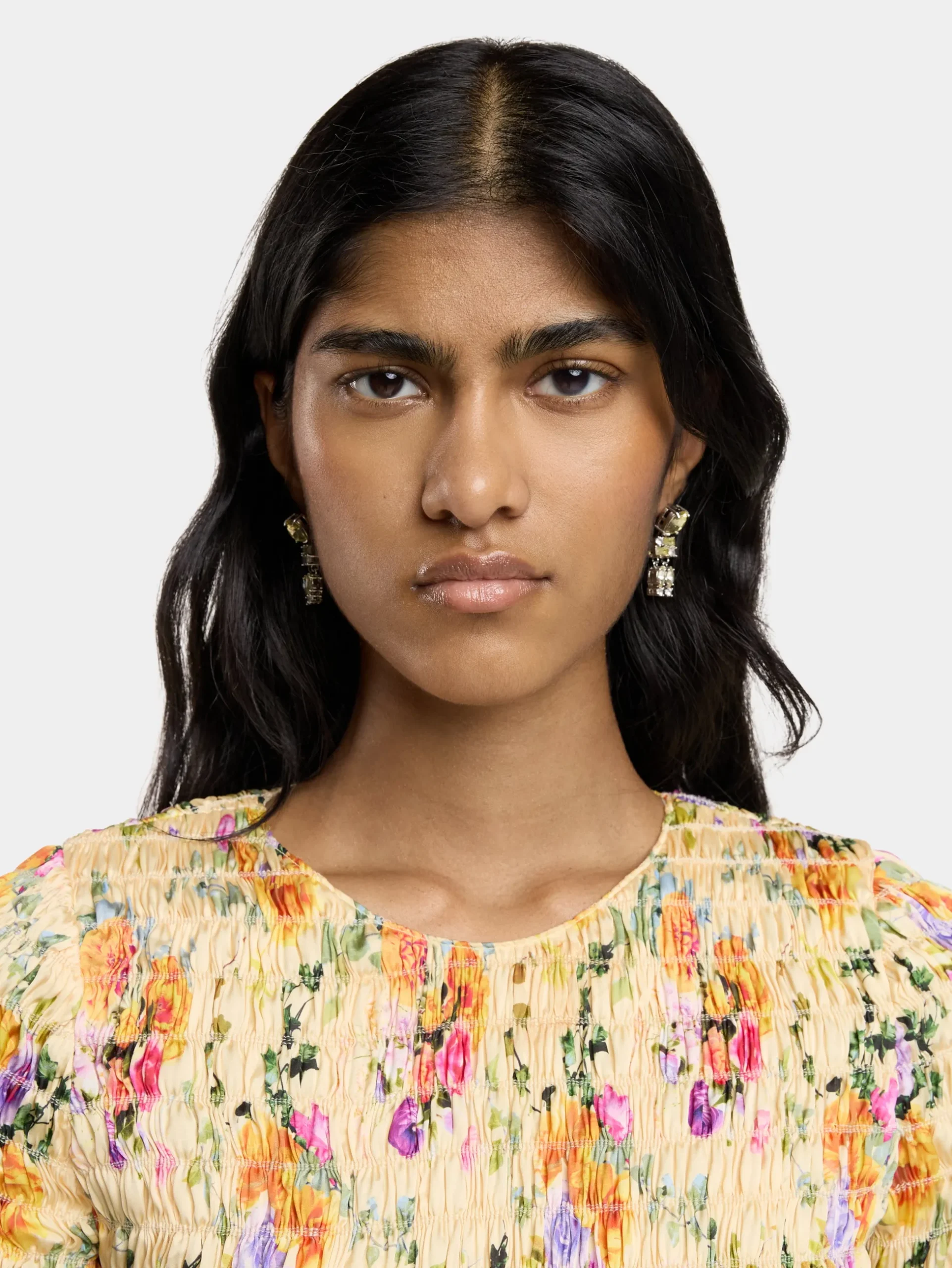 FLORAL SHORT SATIN DRESS | Rabanne Store