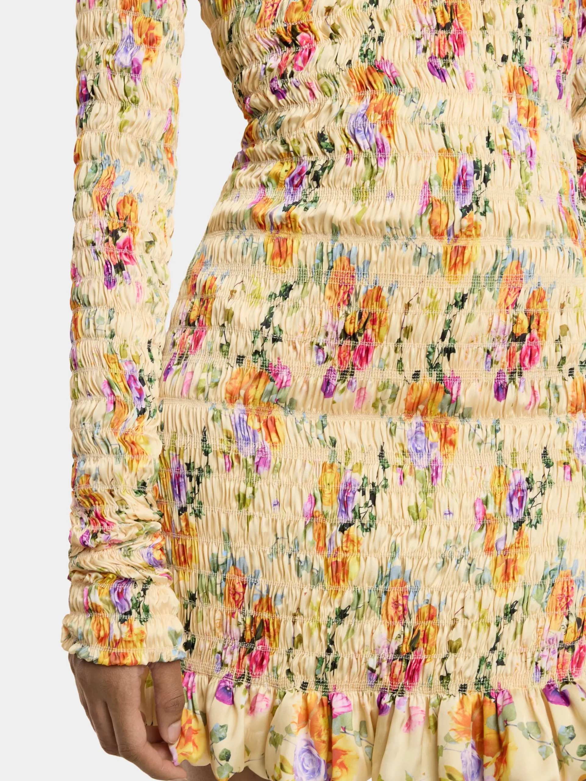 FLORAL SHORT SATIN DRESS | Rabanne Store