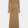 GATHERED LONG DRESS IN WOOL JERSEY | Rabanne Store