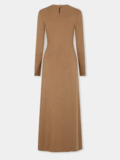 GATHERED LONG DRESS IN WOOL JERSEY | Rabanne Store