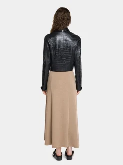 GATHERED LONG DRESS IN WOOL JERSEY | Rabanne Store