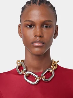 Gold and Silver oversized XL Link Necklace | Rabanne Outlet