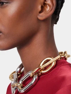 Gold and Silver oversized XL Link Necklace | Rabanne Outlet