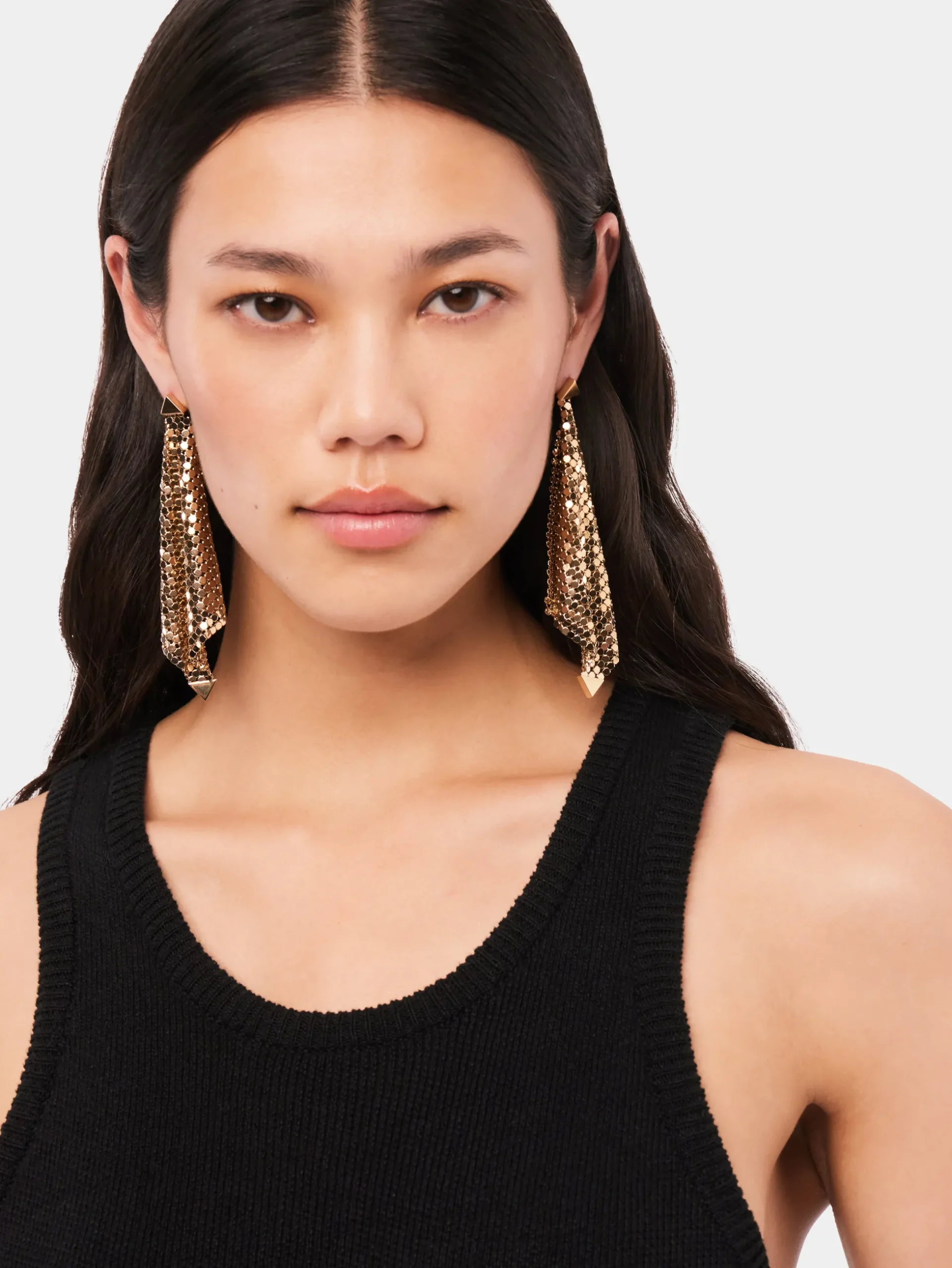 Gold chainmail earrings | Rabanne Sale