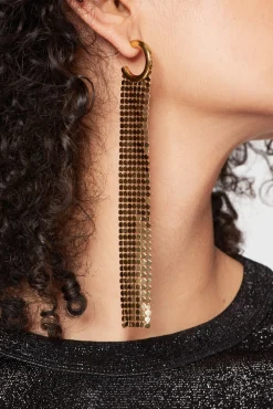Gold chainmail Hoop earrings | Rabanne Flash Sale