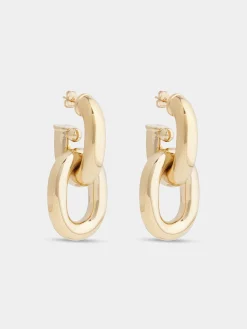 Gold Double XL Link earrings | Rabanne Store