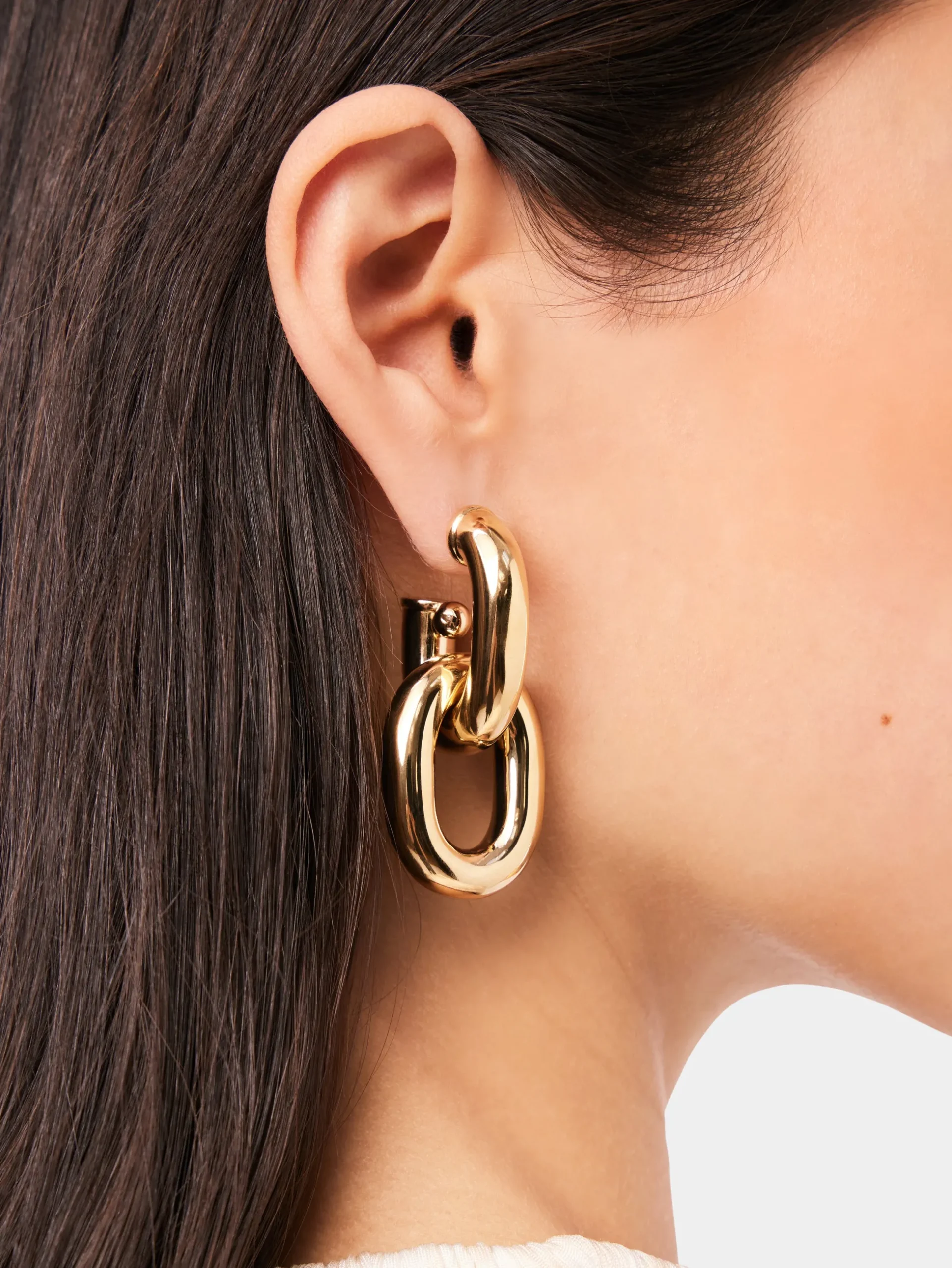 Gold Double XL Link earrings | Rabanne Store