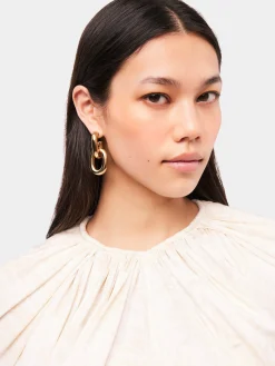 Gold Double XL Link earrings | Rabanne Store