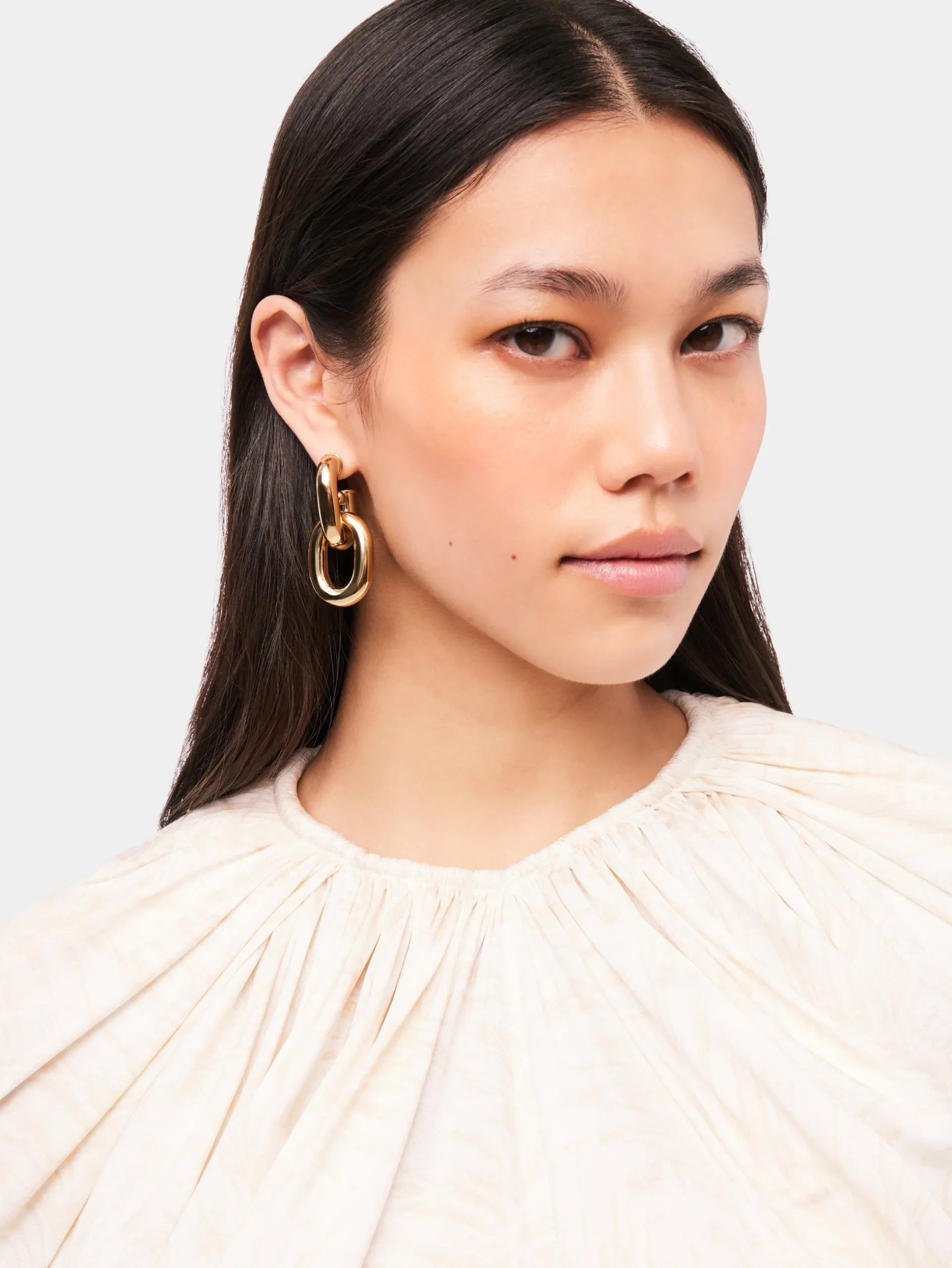 Gold Double XL Link earrings | Rabanne Store