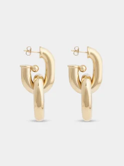 Gold Double XL Link earrings | Rabanne Store