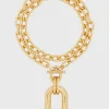 Gold double XL Link necklace with Pendant | Rabanne Sale