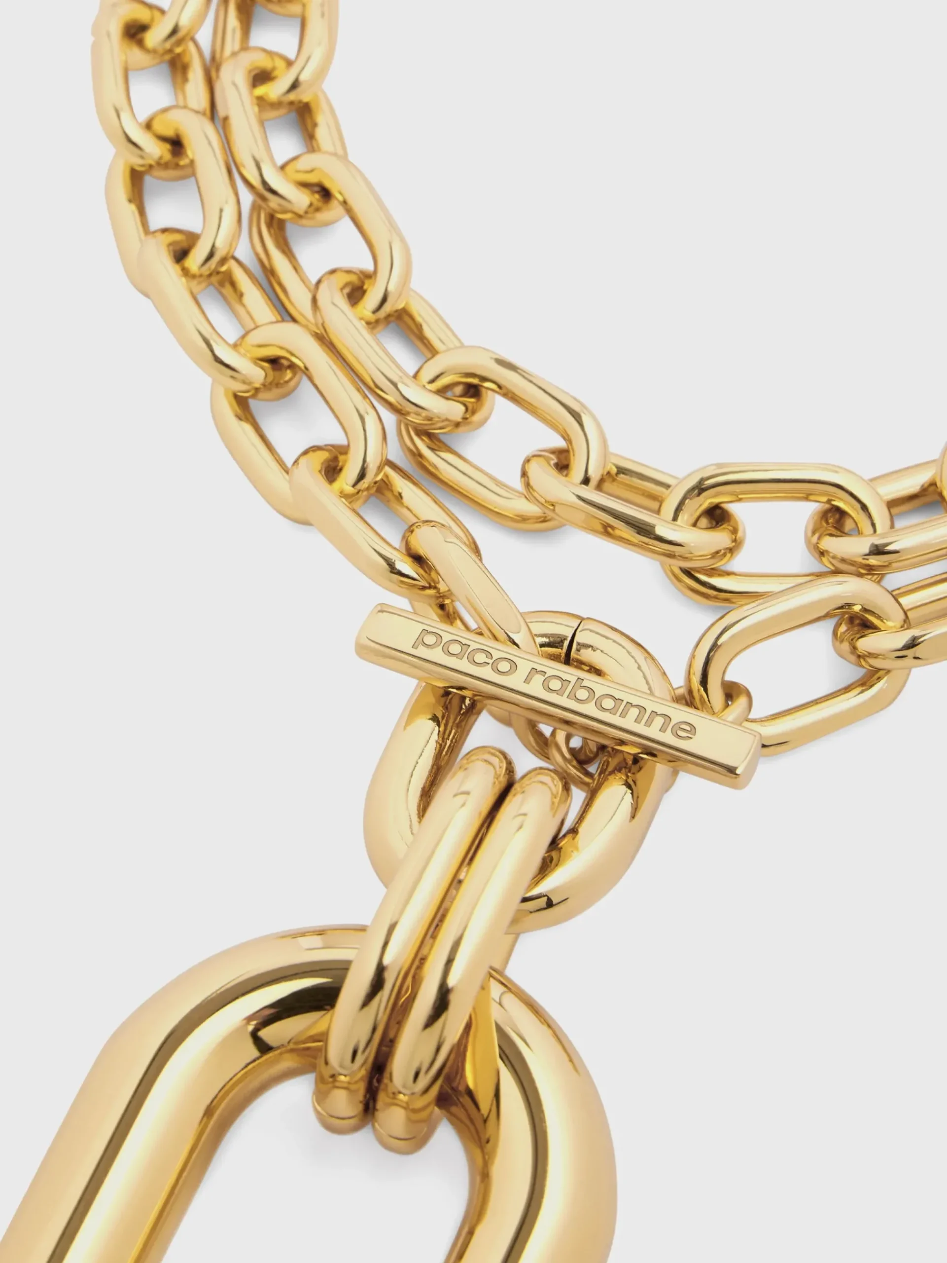 Gold double XL Link necklace with Pendant | Rabanne Sale