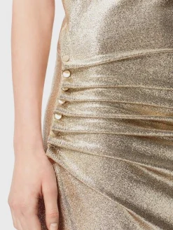 Gold drapé pression dress in lurex | Rabanne Outlet