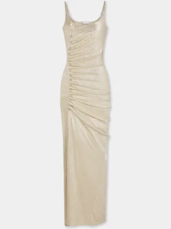 Gold Long Dress in Lurex | Rabanne Hot