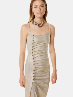 Gold Long Dress in Lurex | Rabanne Hot
