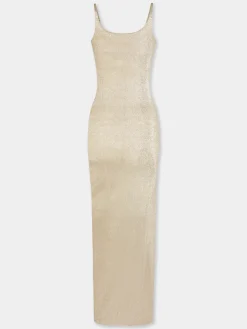 Gold Long Dress in Lurex | Rabanne Hot