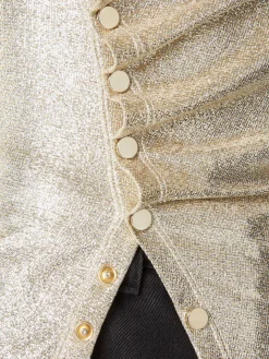 Gold mid-length drapé pression slit skirt | Rabanne Sale