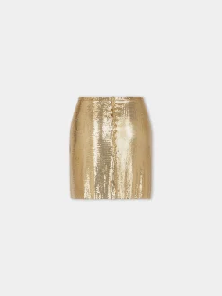 GOLD MINI SKIRT IN MESH | Rabanne Shop