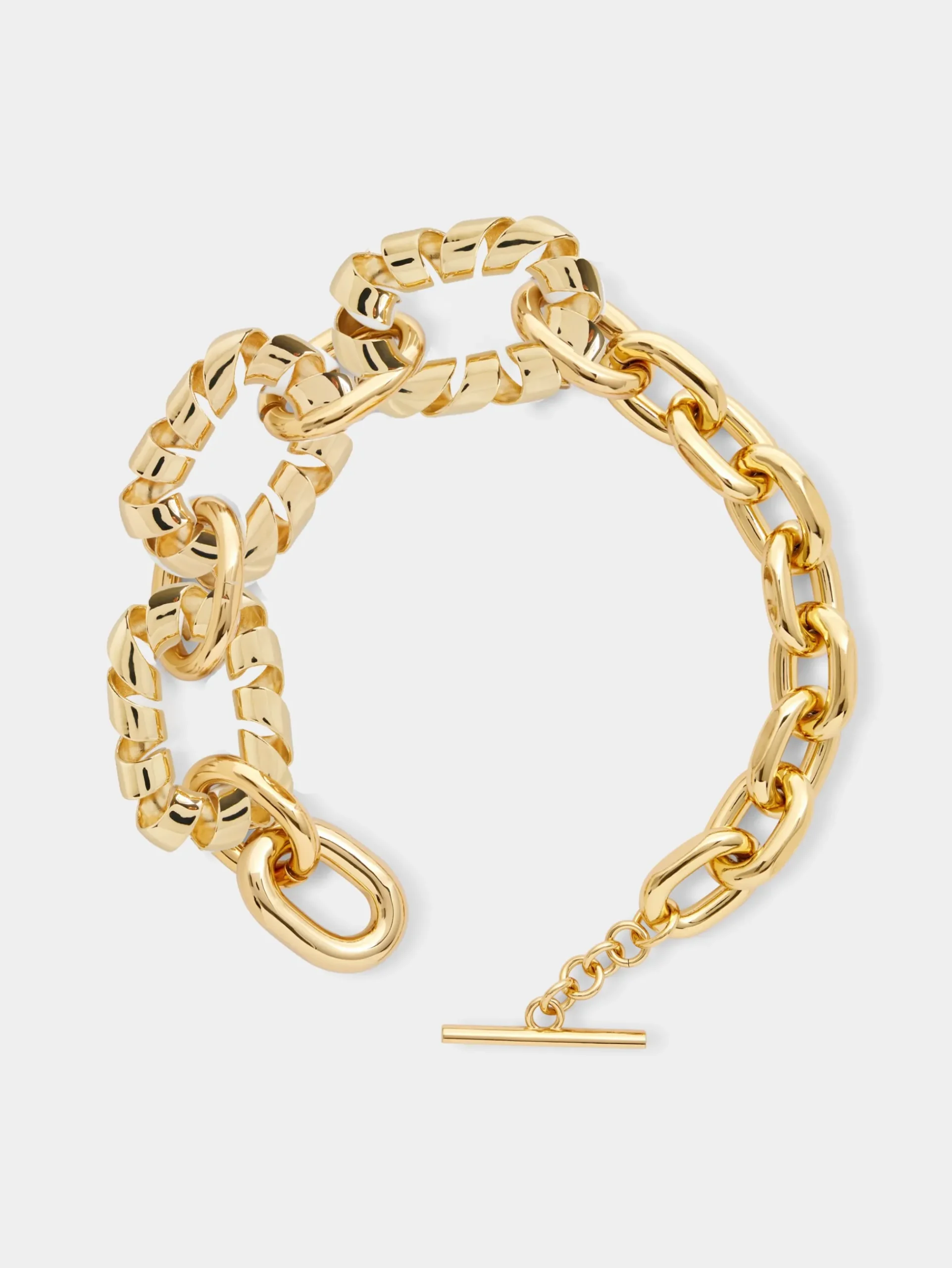 Gold oversized XL link twist necklace | Rabanne Outlet