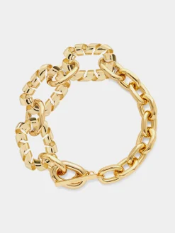 Gold oversized XL link twist necklace | Rabanne Outlet