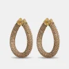 Gold Pixel earrings in micro crystals | Rabanne Hot