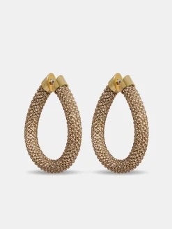 Gold Pixel earrings in micro crystals | Rabanne Hot