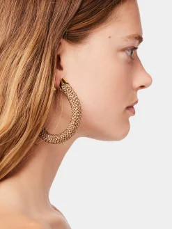 Gold Pixel earrings in micro crystals | Rabanne Hot