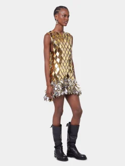 GOLD SHORT DRESS IN ASSEMBLY | Rabanne Best