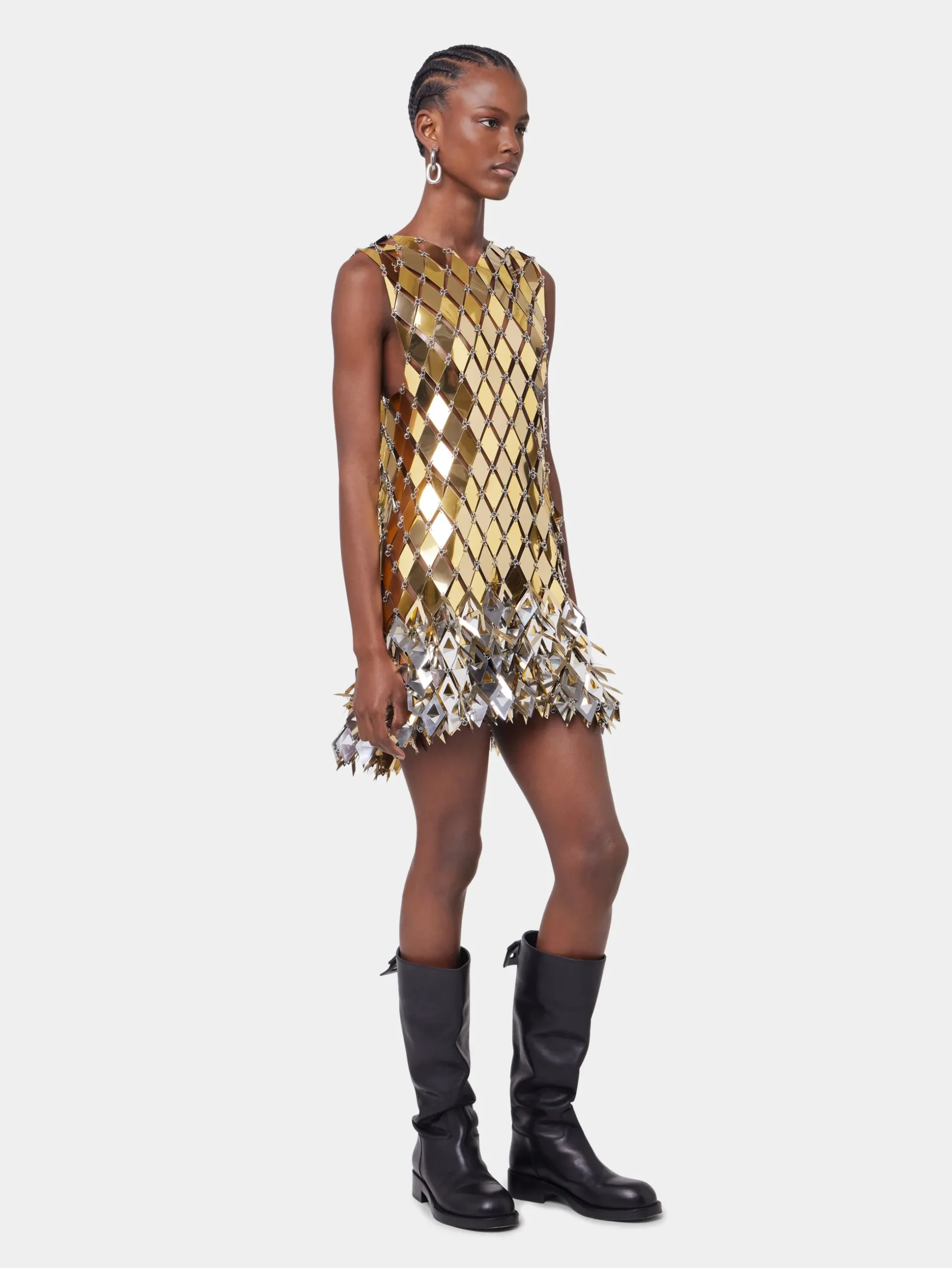 GOLD SHORT DRESS IN ASSEMBLY | Rabanne Best