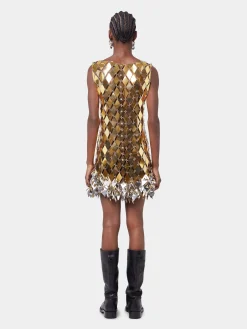 GOLD SHORT DRESS IN ASSEMBLY | Rabanne Best