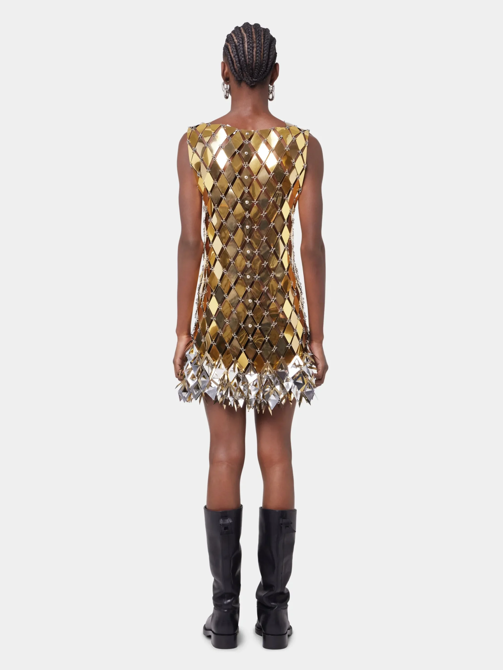 GOLD SHORT DRESS IN ASSEMBLY | Rabanne Best