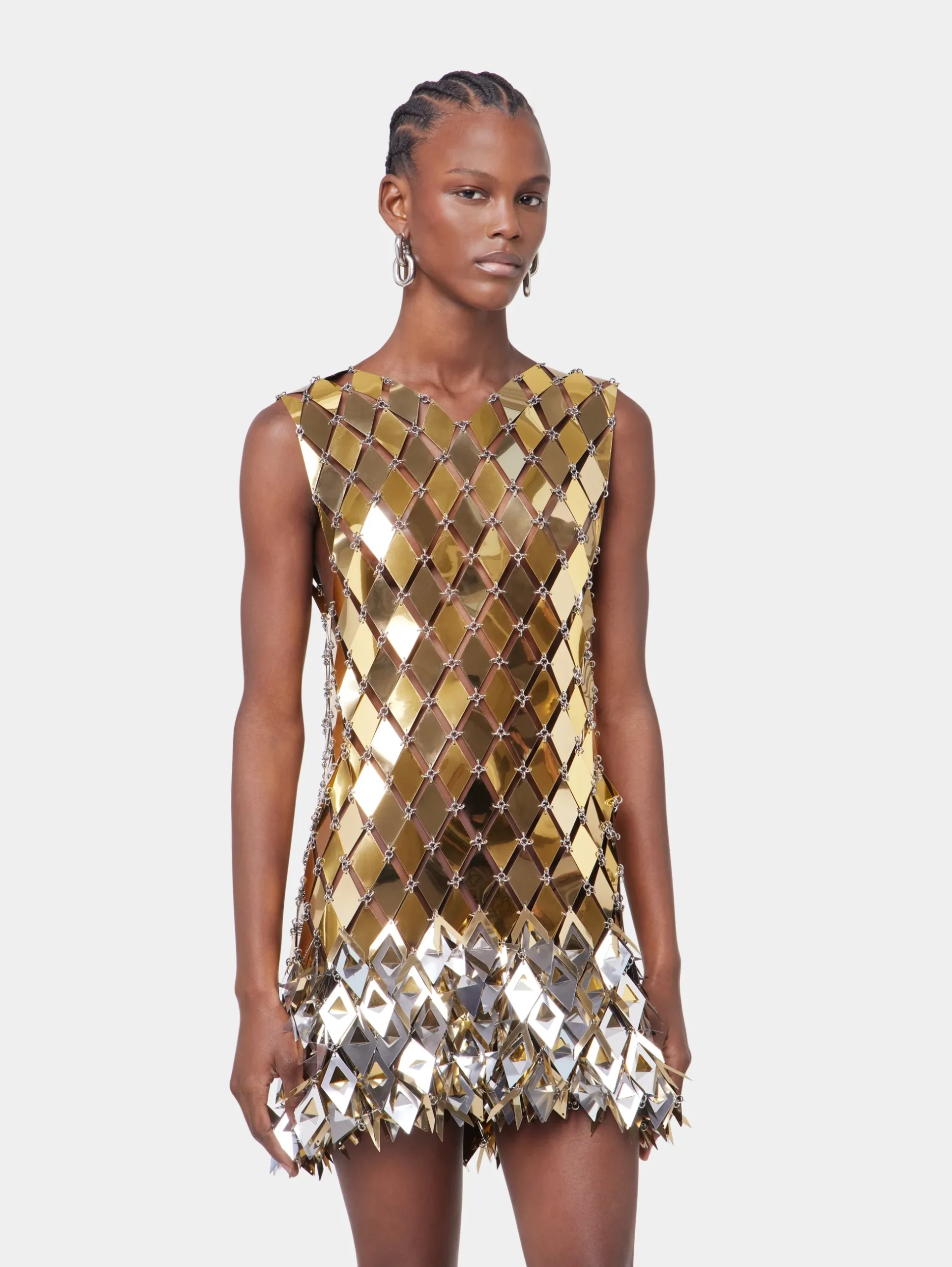 GOLD SHORT DRESS IN ASSEMBLY | Rabanne Best
