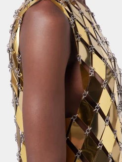 GOLD SHORT DRESS IN ASSEMBLY | Rabanne Best