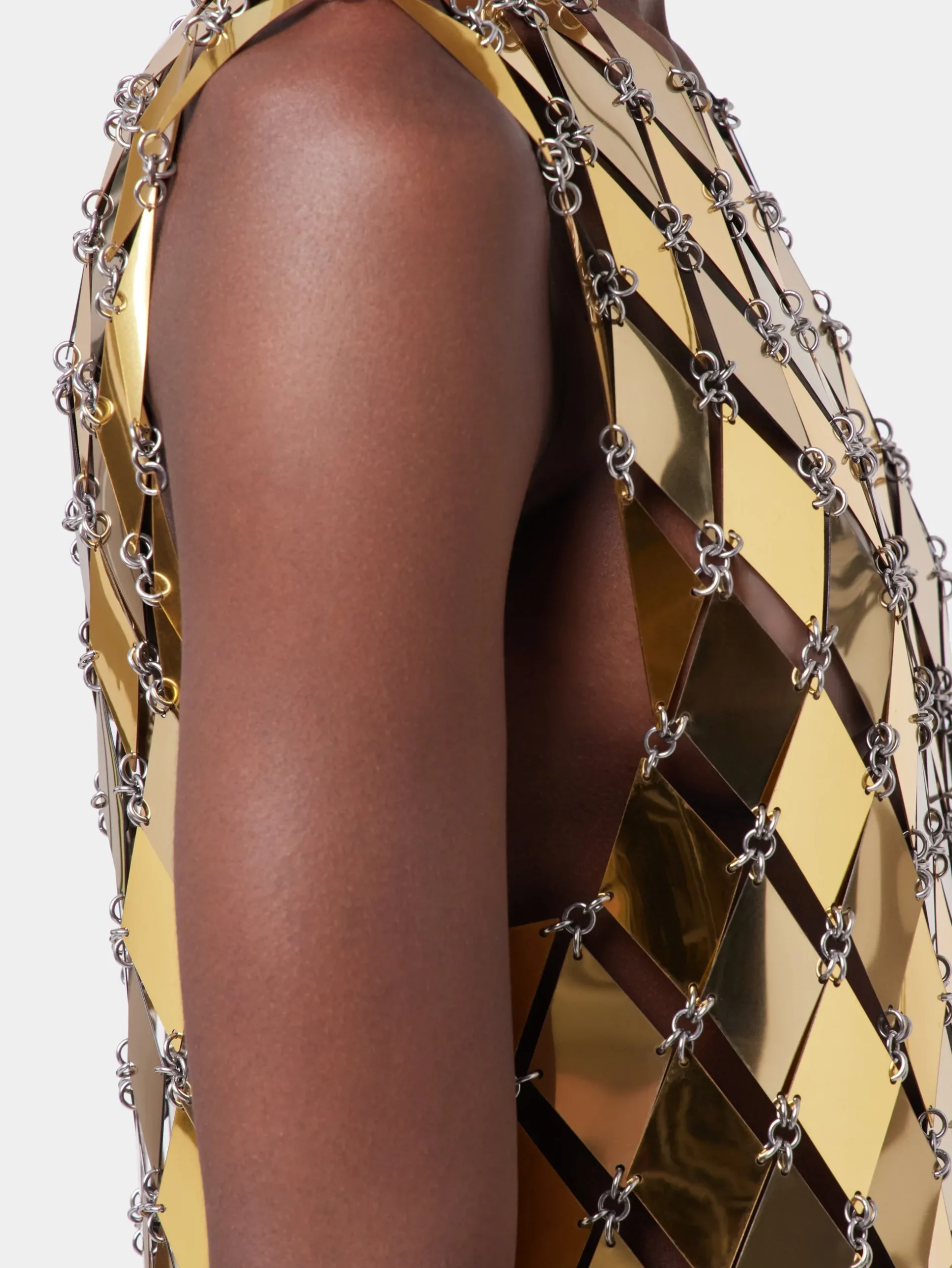 GOLD SHORT DRESS IN ASSEMBLY | Rabanne Best