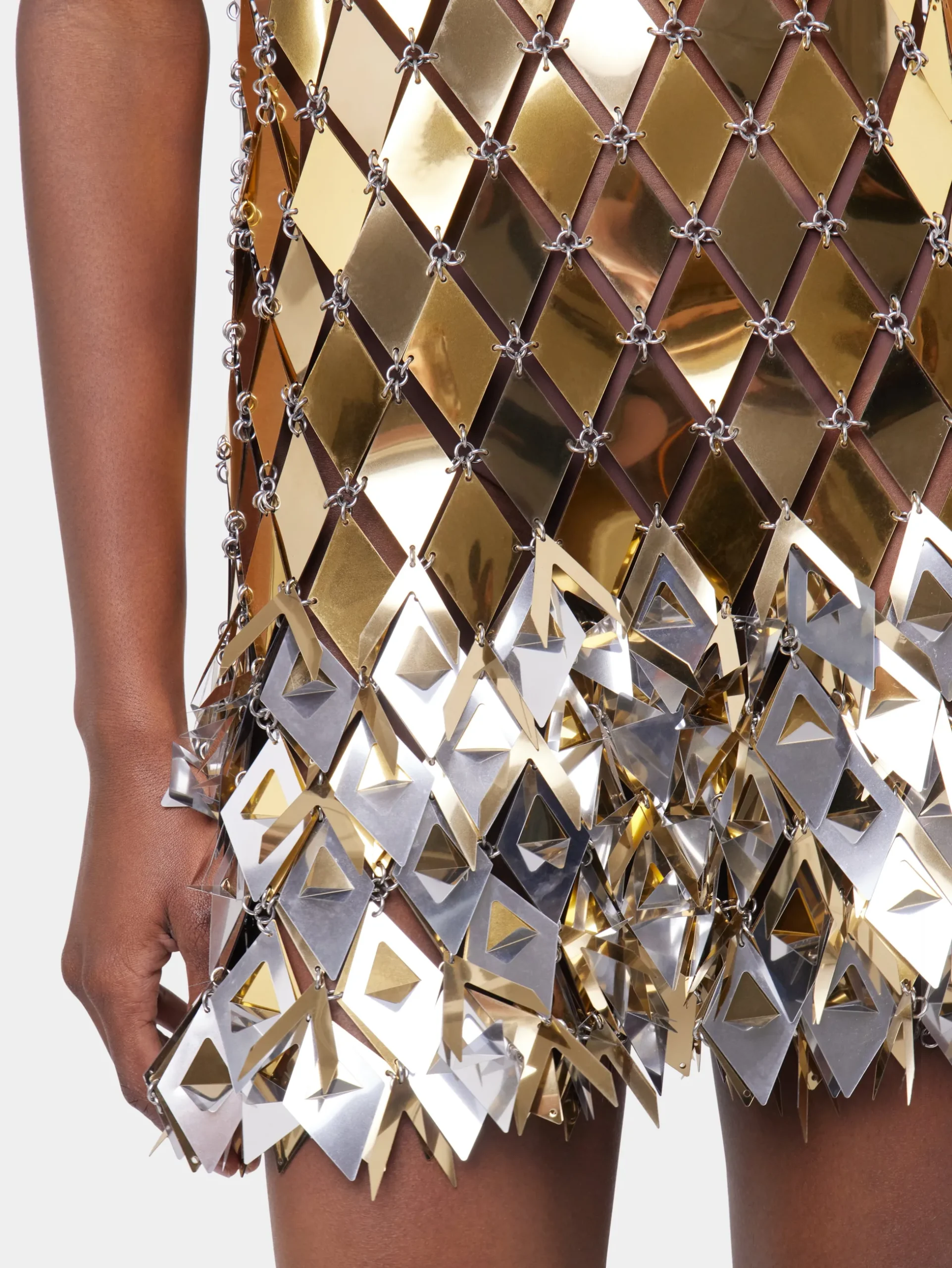 GOLD SHORT DRESS IN ASSEMBLY | Rabanne Best