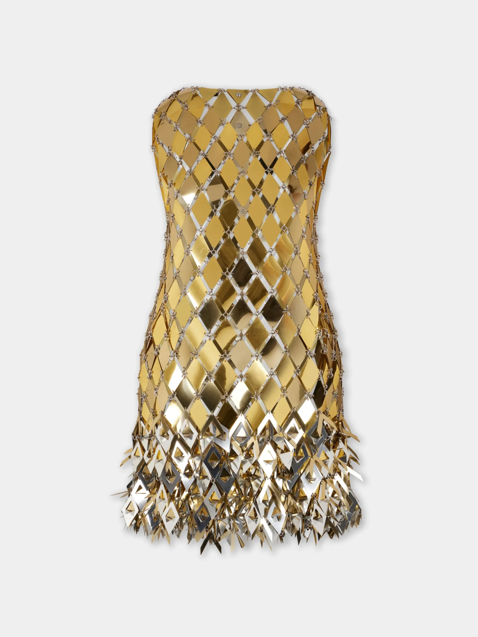 GOLD SHORT DRESS IN ASSEMBLY | Rabanne Best