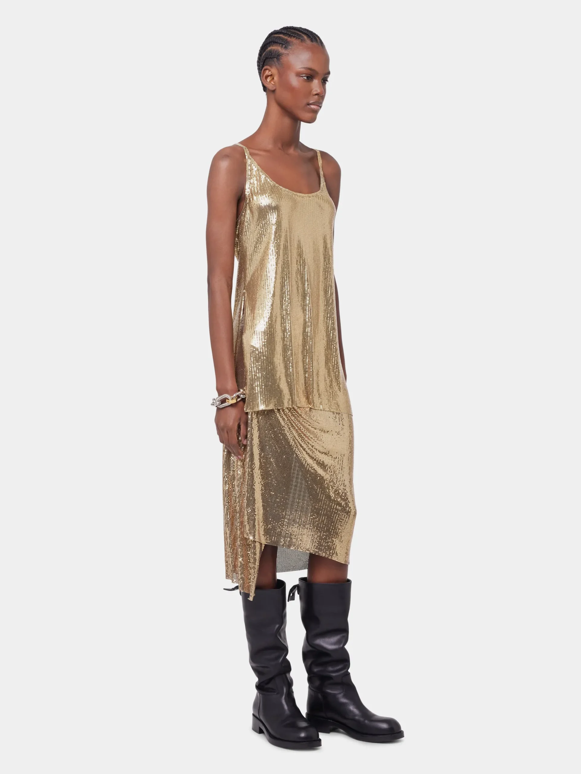 GOLD TANK TOP IN MESH | Rabanne Hot